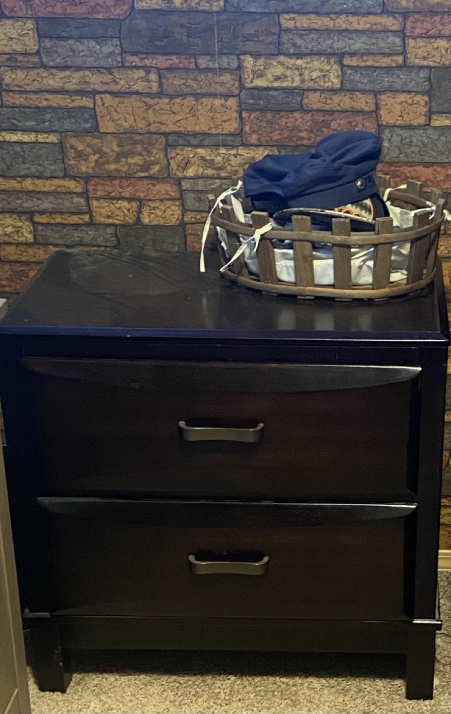 Dark Brown Queen Bedroom Set with side table - photo 2