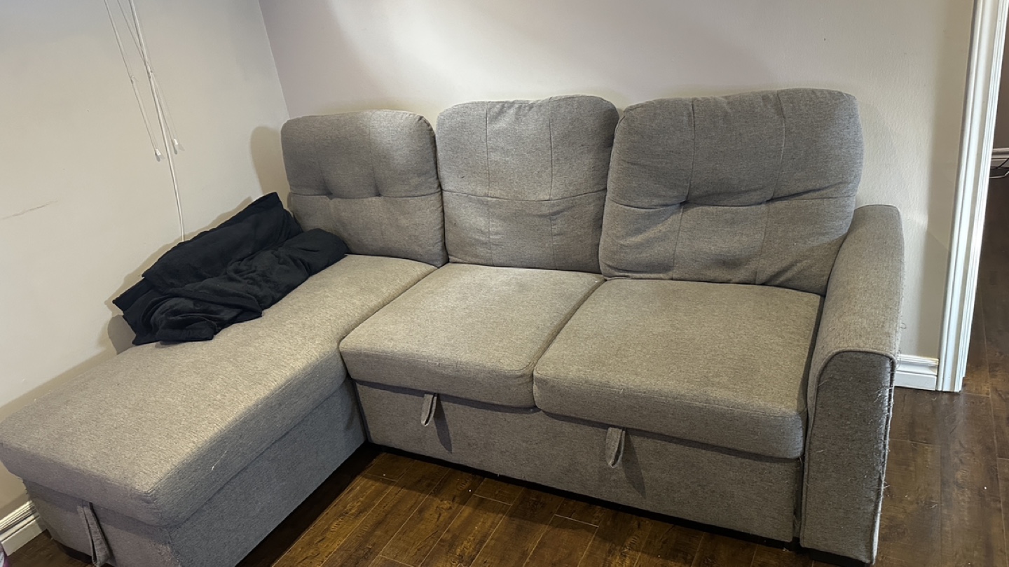 Grey Sectional Sofa with Storage