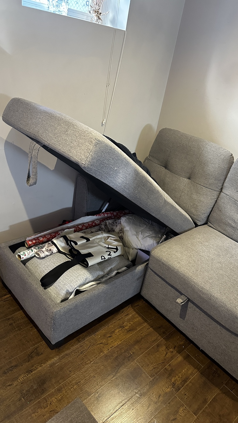 Grey Sectional Sofa with Storage - photo 3
