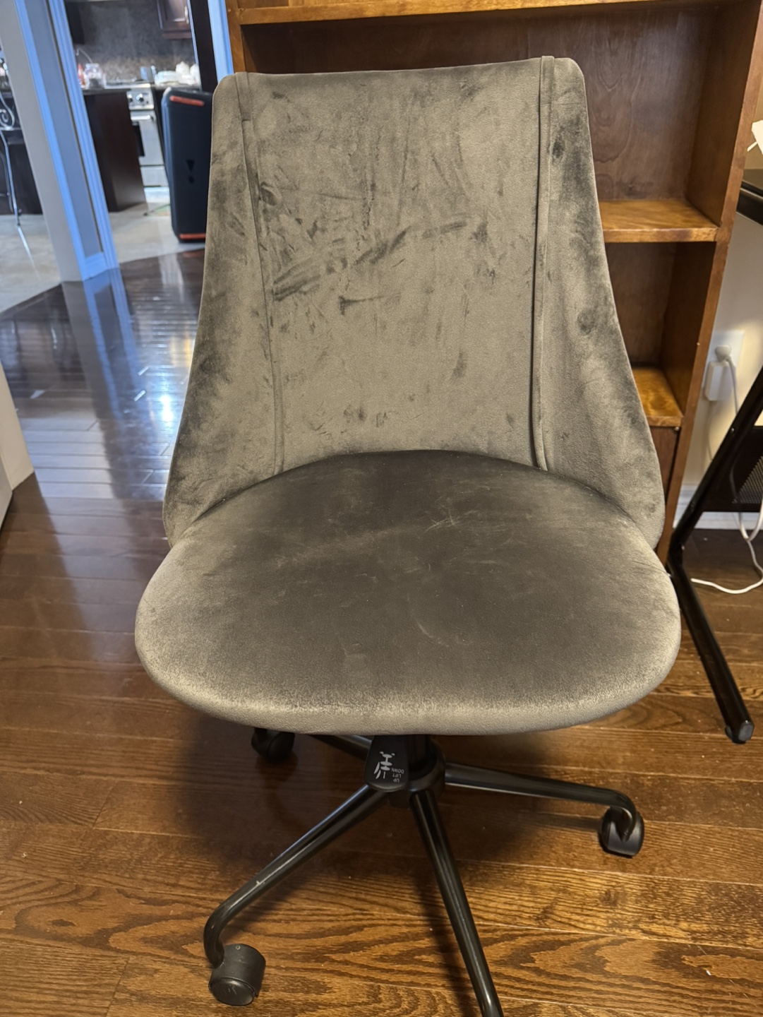 Grey Velvet office chair