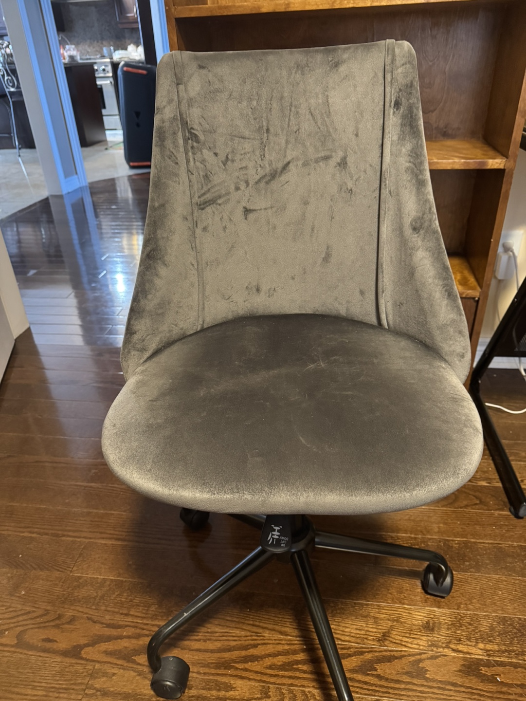Grey Velvet office chair - photo 2