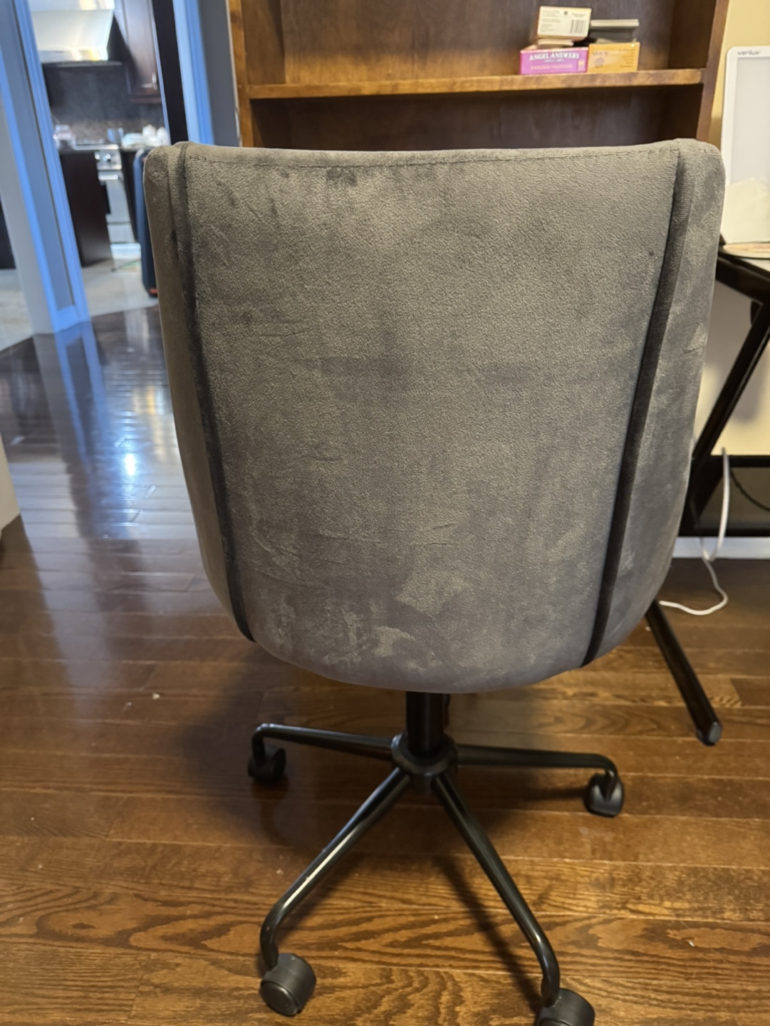 Grey Velvet office chair - photo 4