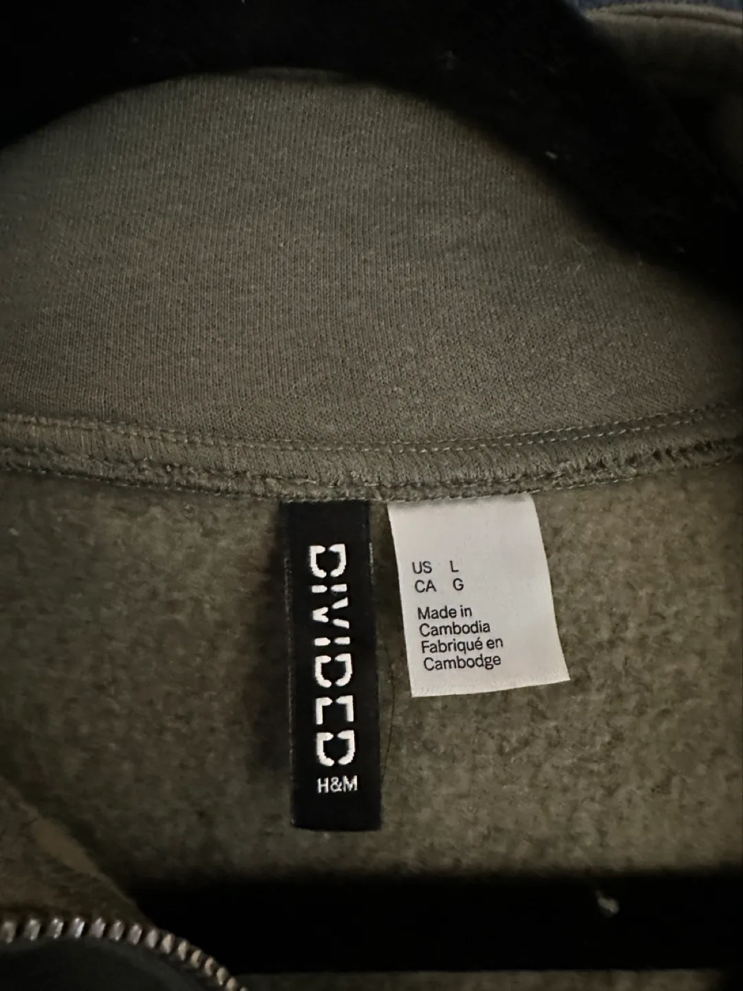 H&M Divided Olive Green Half-Zip Sweatshirt image indicator(2)