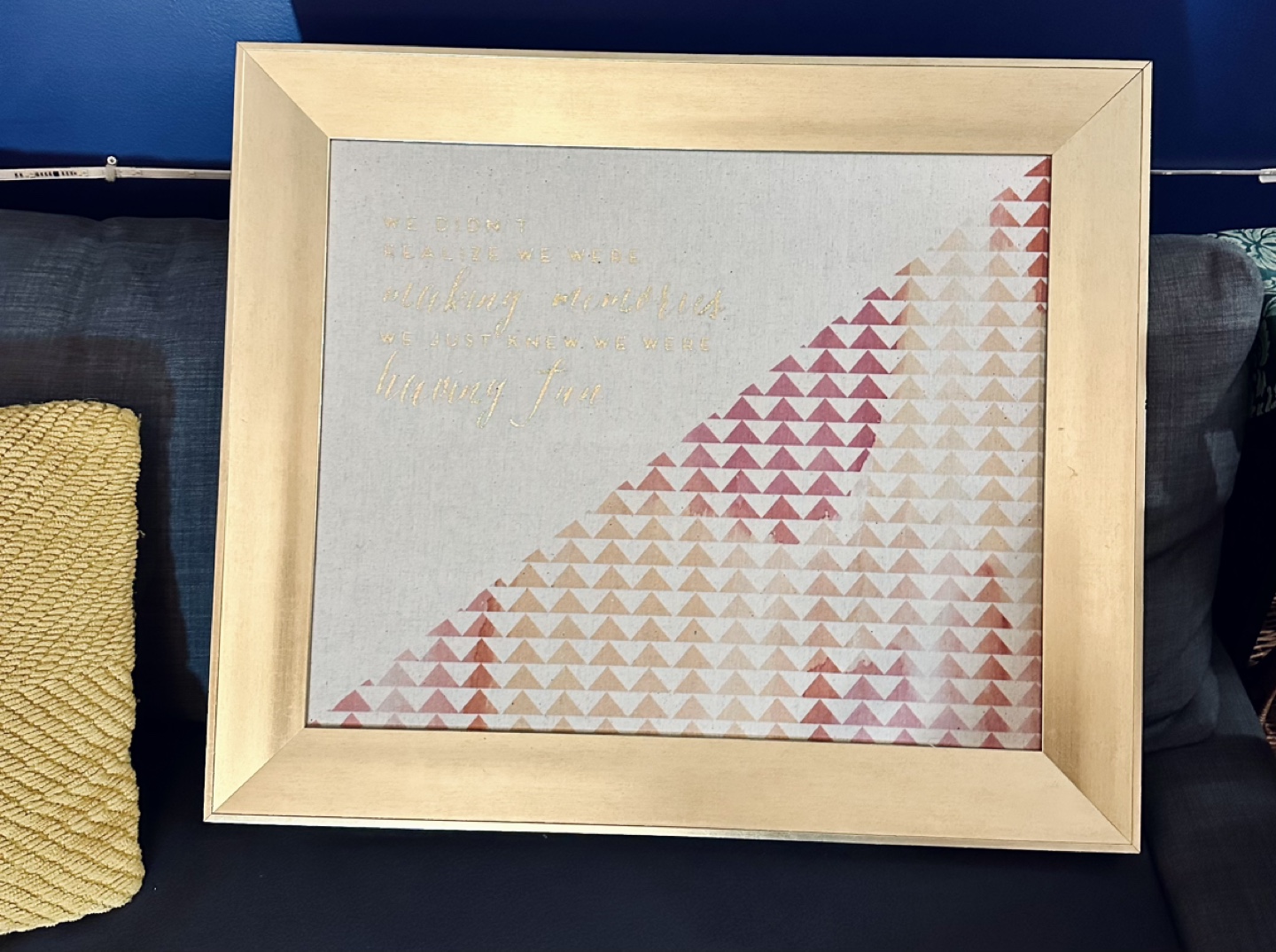 Framed Gold Geometric Wall Art