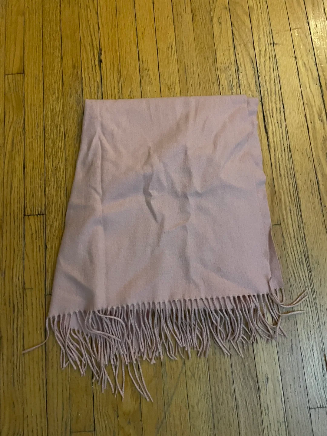 Pink fringed scarf thumbnail