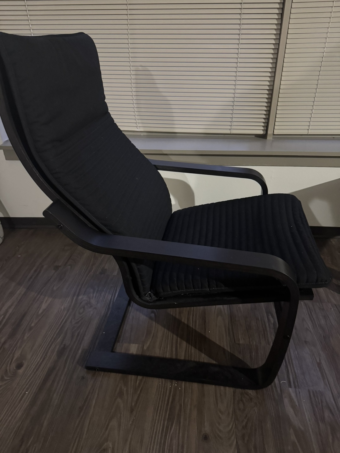 IKEA POÄNG Armchair and Ottoman - Black-Brown/Knisa Black