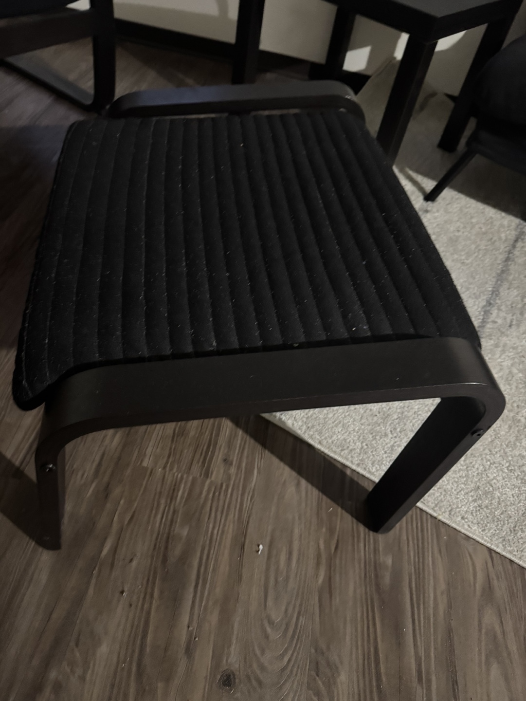 IKEA POÄNG Armchair and Ottoman - Black-Brown/Knisa Black - photo 3