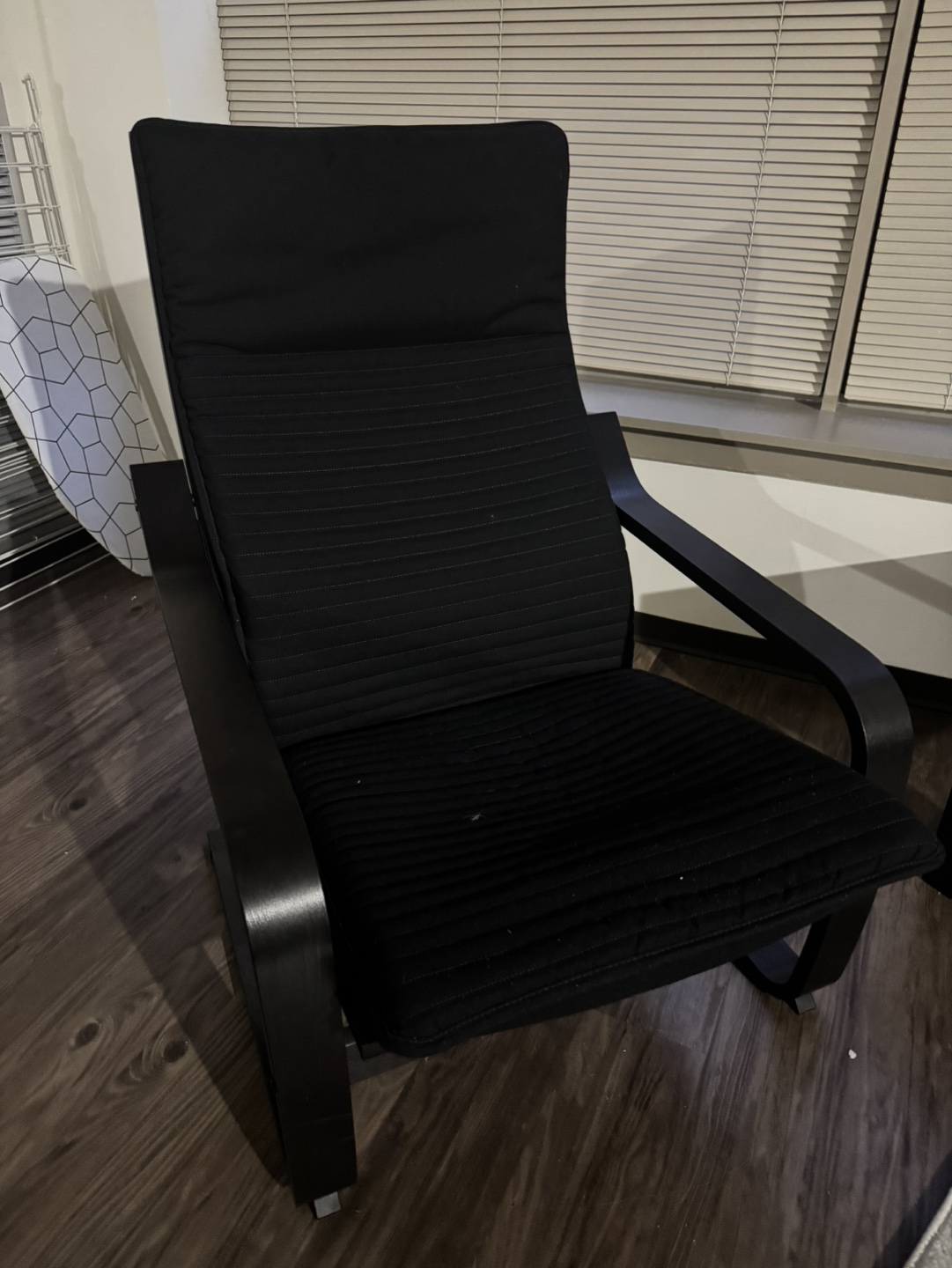 IKEA POÄNG Armchair and Ottoman - Black-Brown/Knisa Black - photo 2