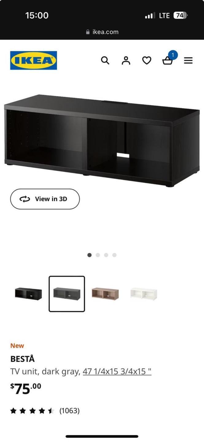 IKEA BESTÅ TV Unit - Dark Gray - photo 2