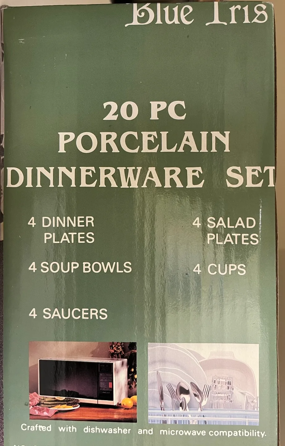 NEW Blue Iris 20-Piece Porcelain Dinnerware Set image indicator(2)