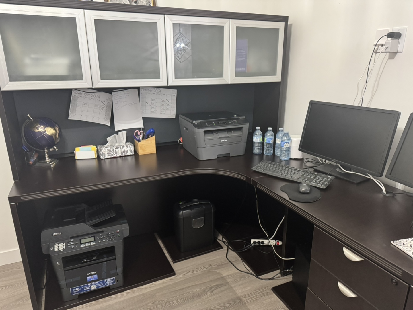 Spacious L-Shaped Office Desk – $100