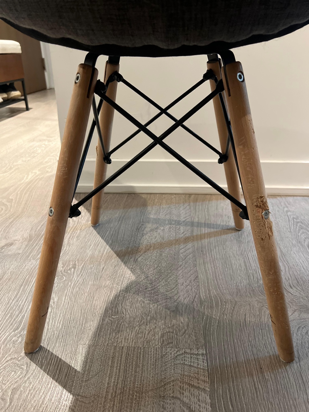 Dark Grey Fabric Eames Style Chair - photo 4