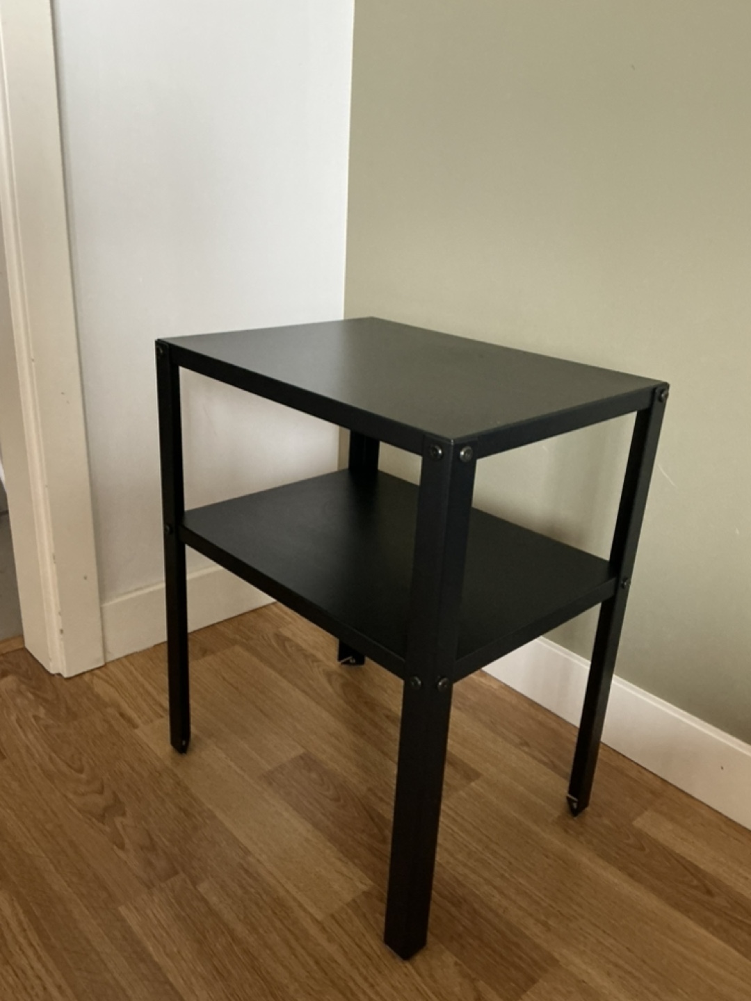 Black Metal Two-Tier Side Table