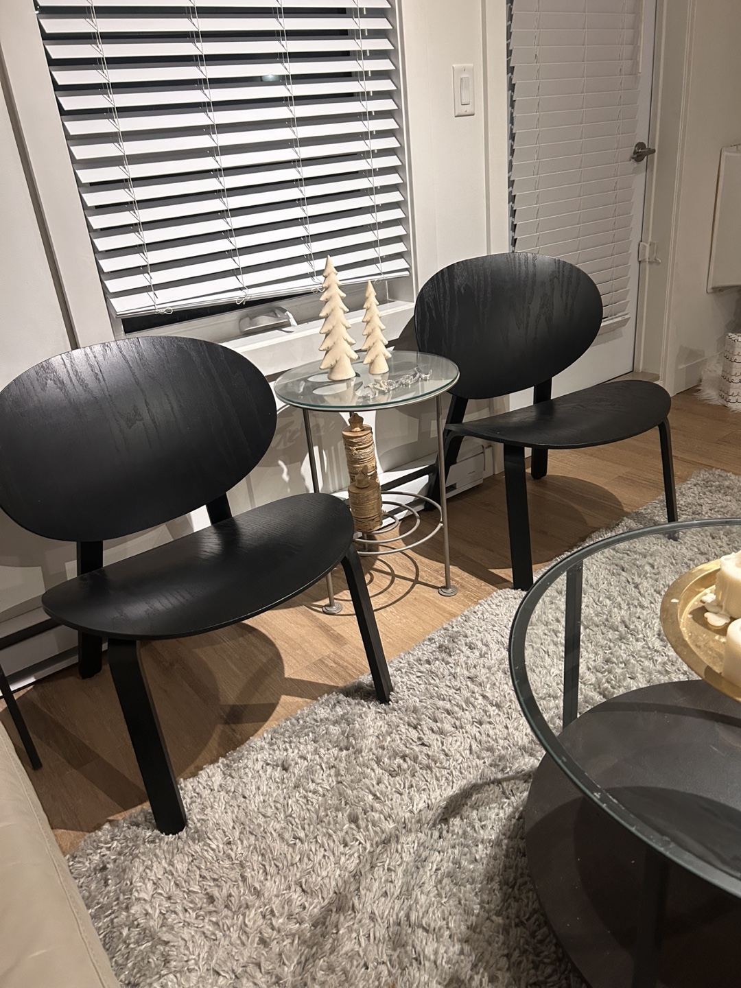 Pair of IKEA FRÖSET Chairs - Black Stained Oak Veneer
