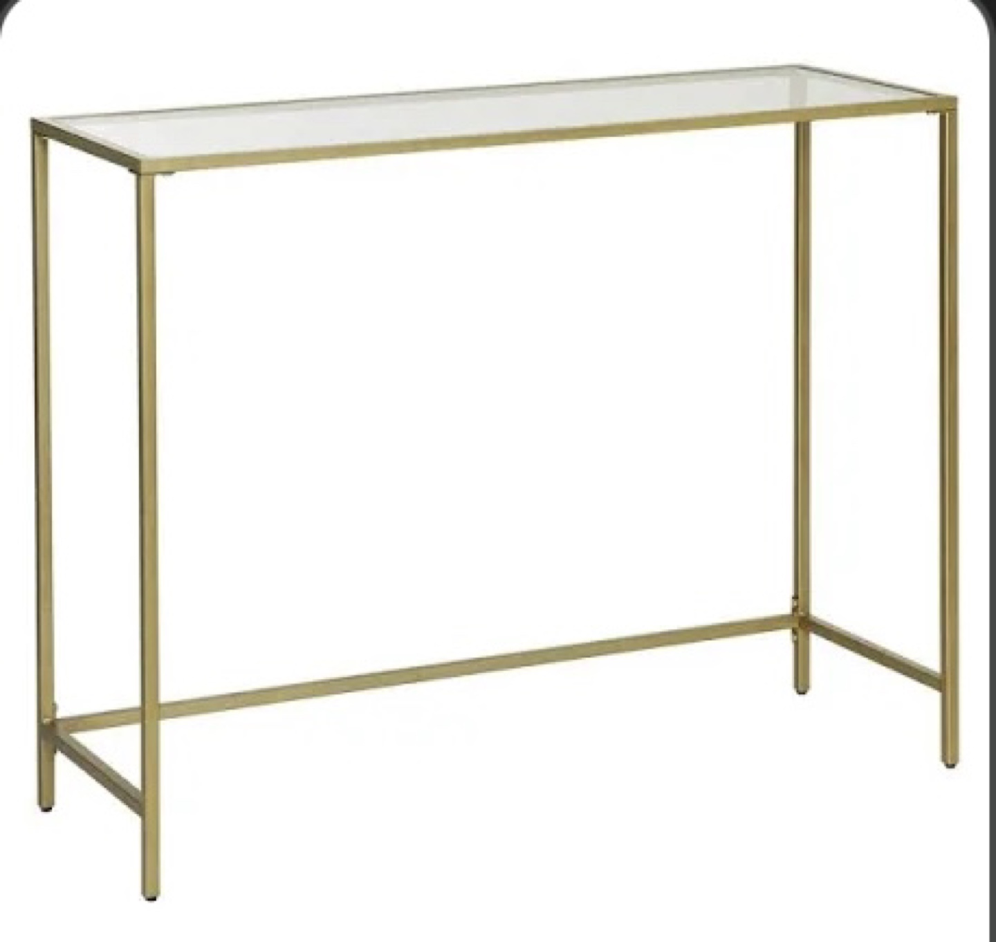 Gold Metal and Glass Console Table - photo 2