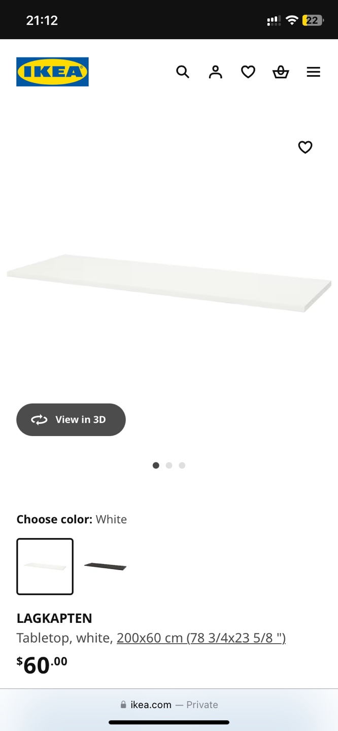 Ikea Desk 200cm + 5 legs (Like New!)