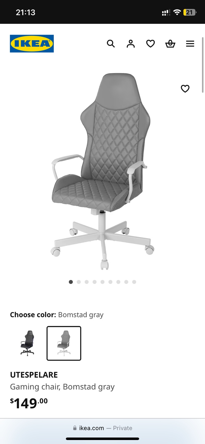 Ikea office/gaming chair (Like New)