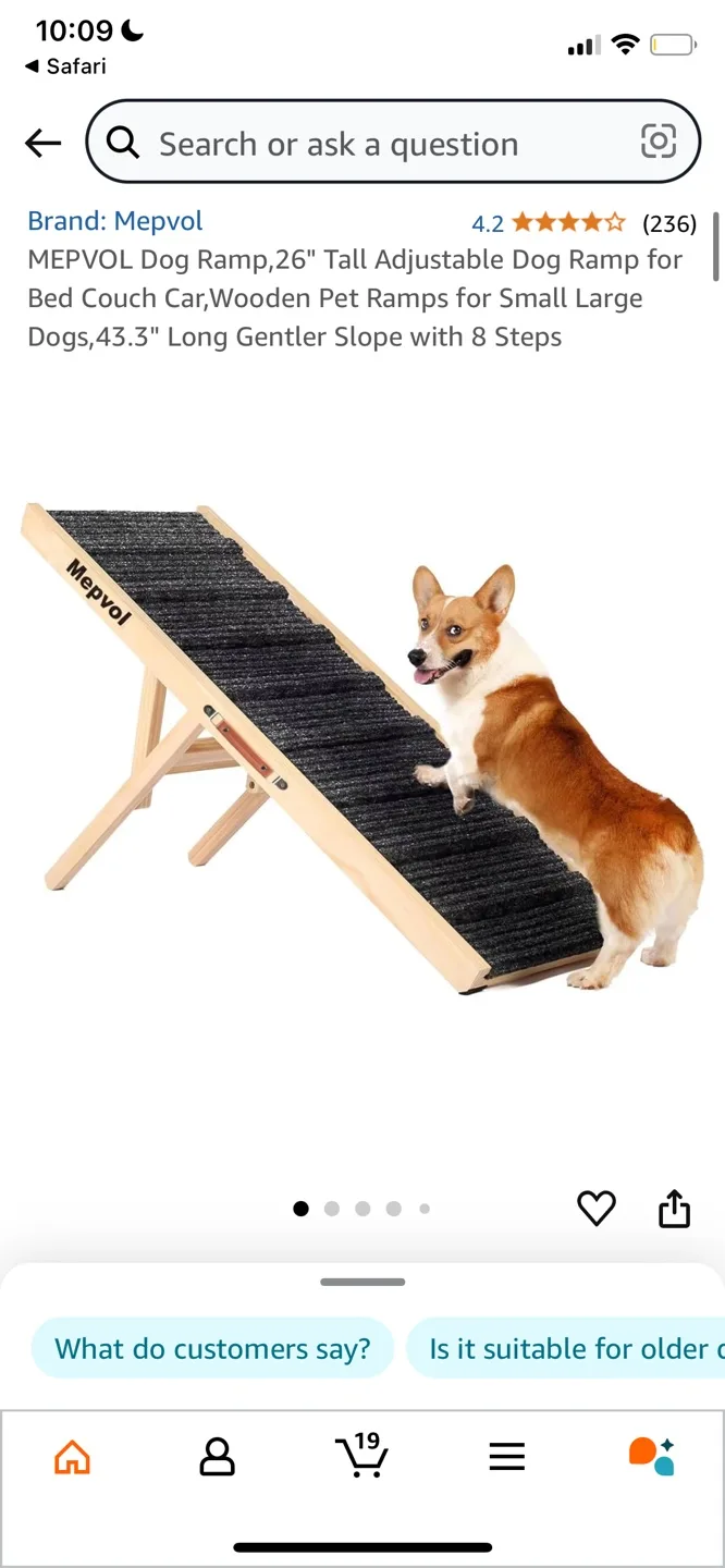 Mepvol Dog Ramp, 26" Tall Adjustable Pet Ramp image indicator(4)