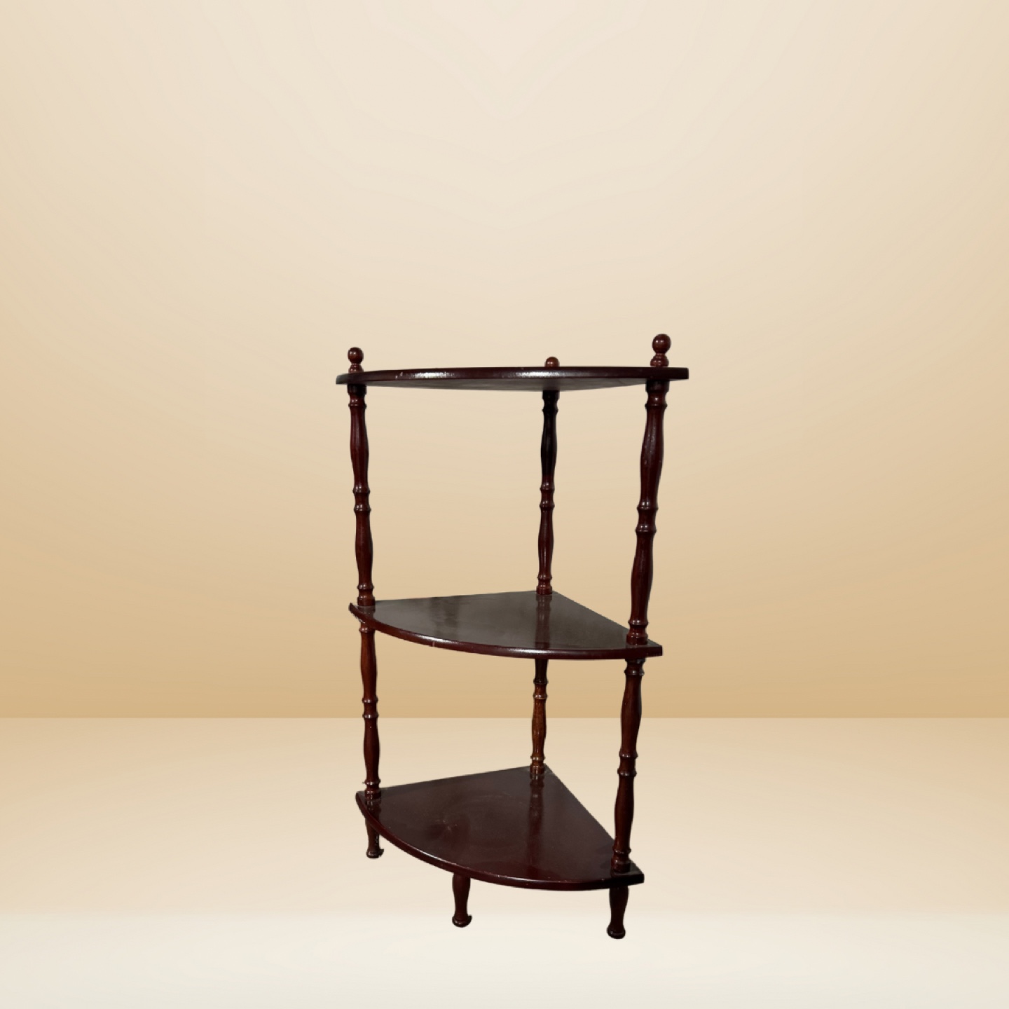 Vintage Dark Red Corner Shelf - Elegant and Space-Saving - photo 2