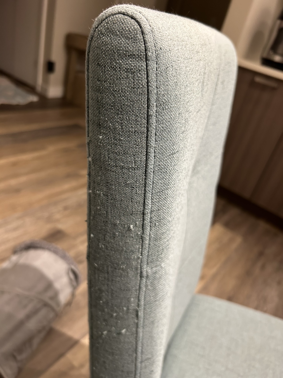 Pair of Teal Fabric Dining Chairs - photo 3