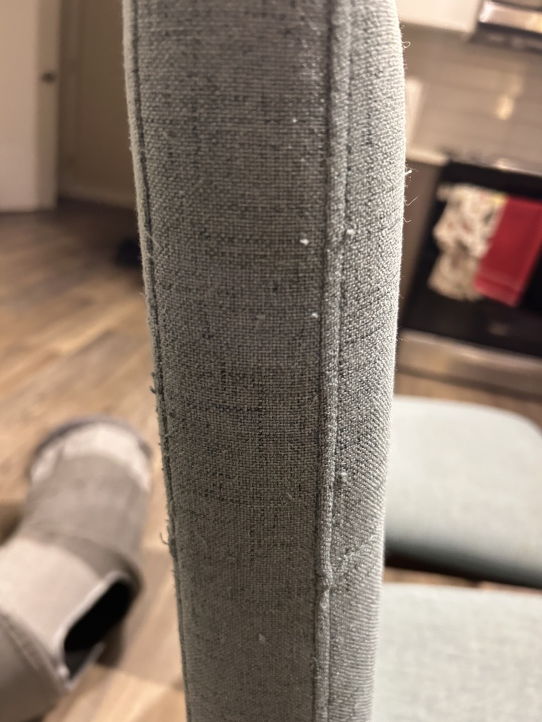 Pair of Teal Fabric Dining Chairs - photo 4