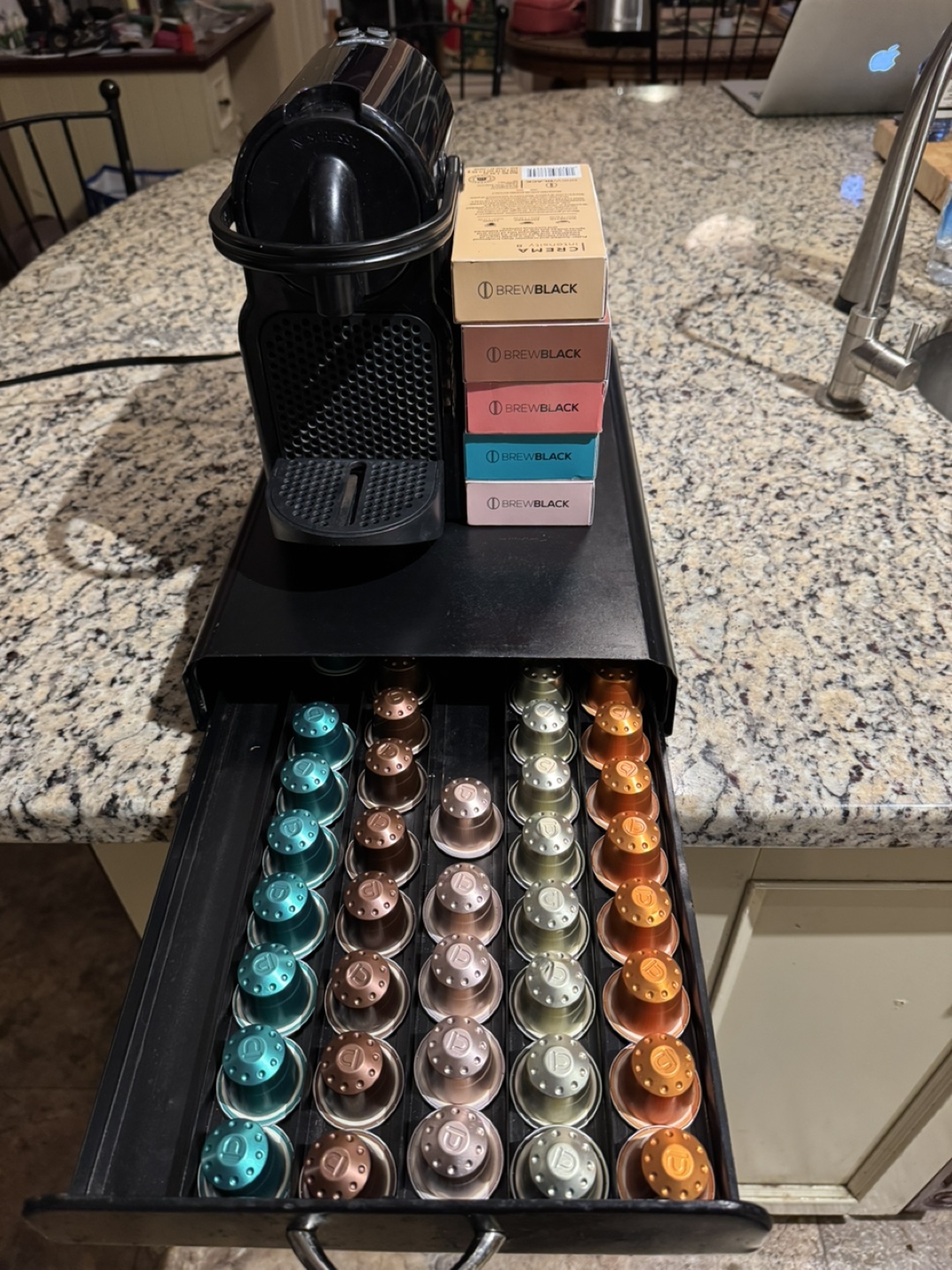 Nespresso Delonghi Coffee Machine with Capsule Drawer