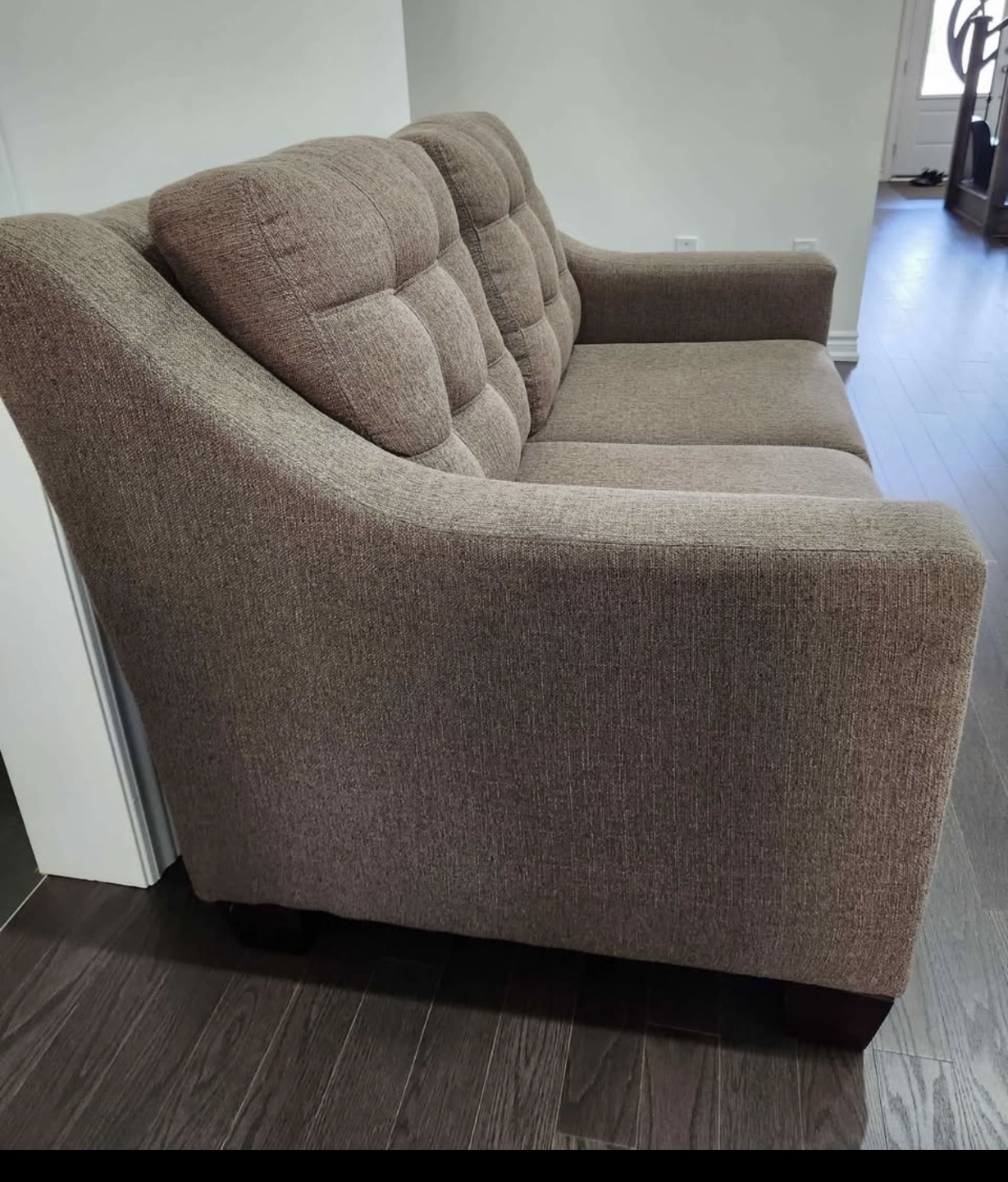 Brown Fabric Loveseat - photo 2