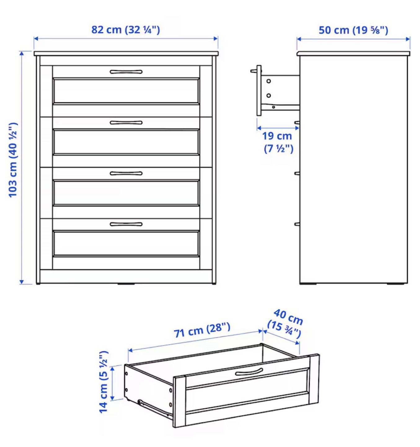 White 4-Drawer Chest of Drawers - photo 2