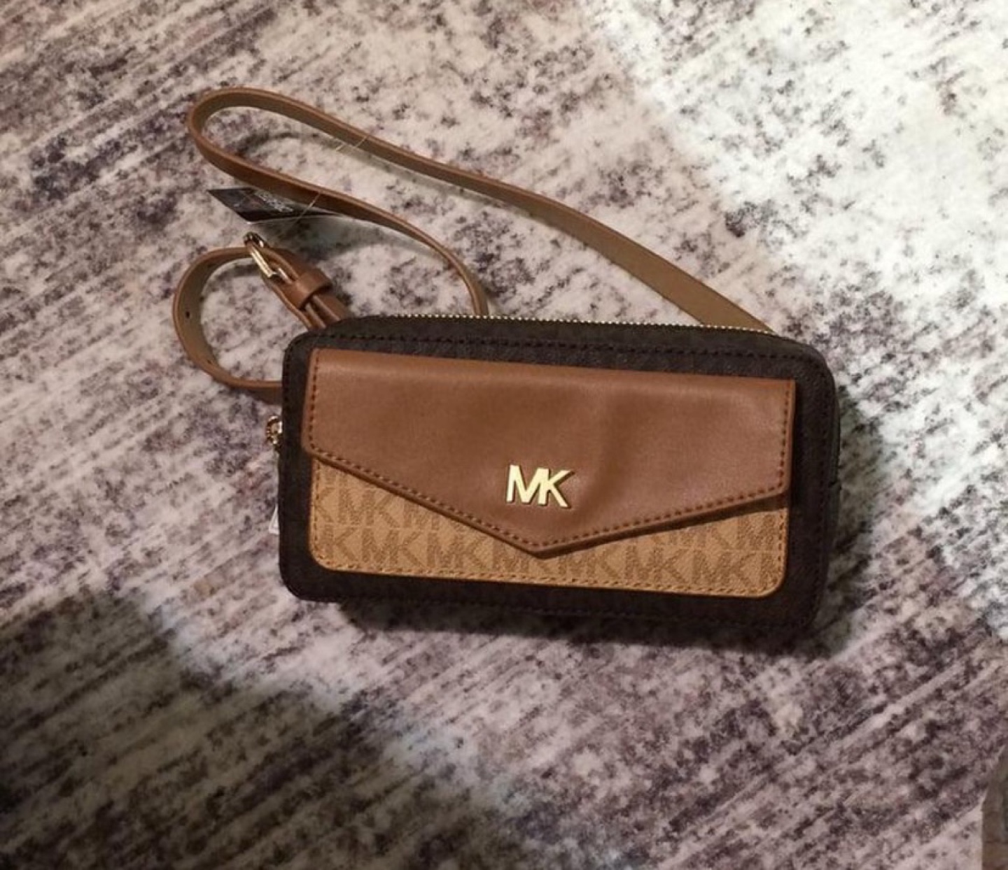 Michael Kors Brown and Tan Crossbody Bag
