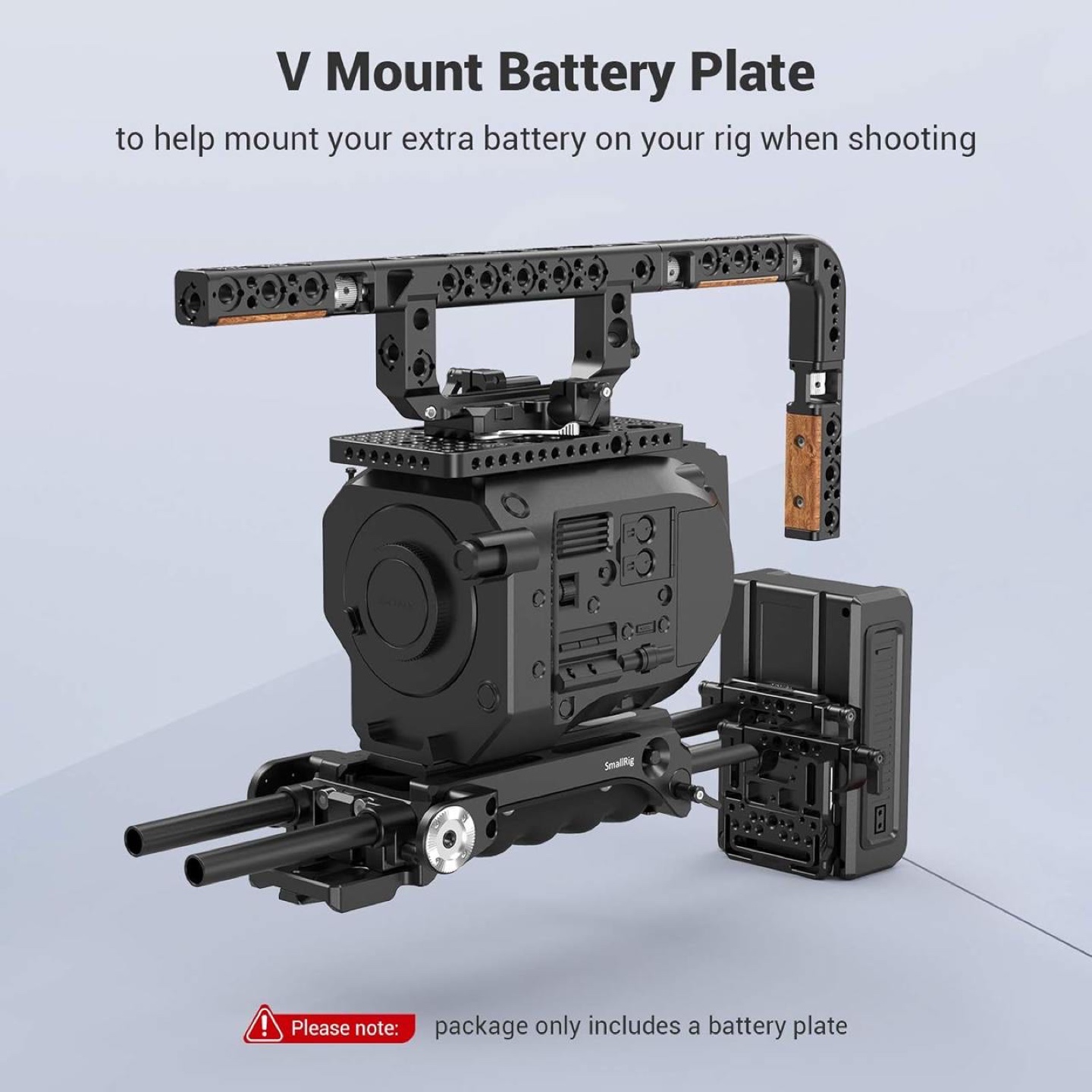 SmallRig V Mount Battery Plate with Dual 15mm Rod Clamp - photo 3
