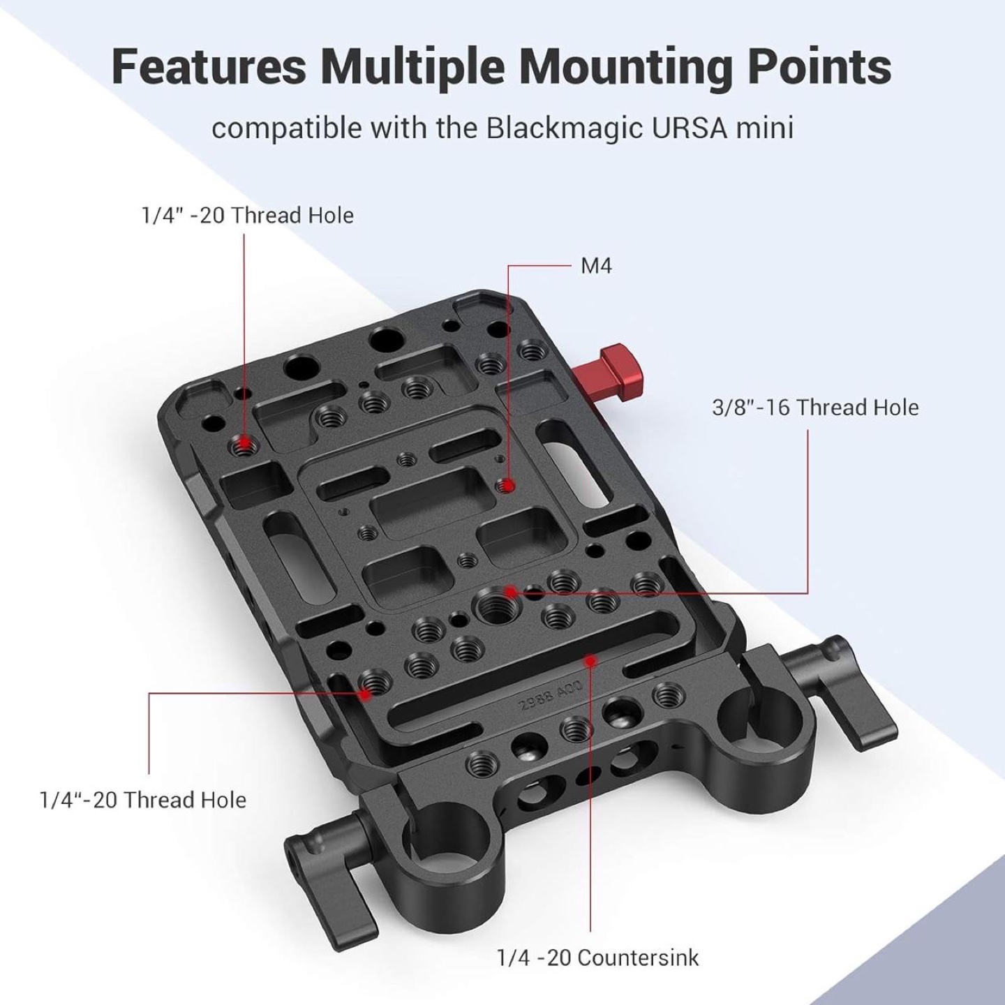SmallRig V Mount Battery Plate with Dual 15mm Rod Clamp - photo 5