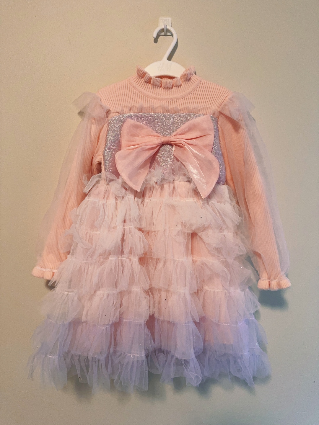 Princess Pink Tulle & Knit Toddler Girl's Dress