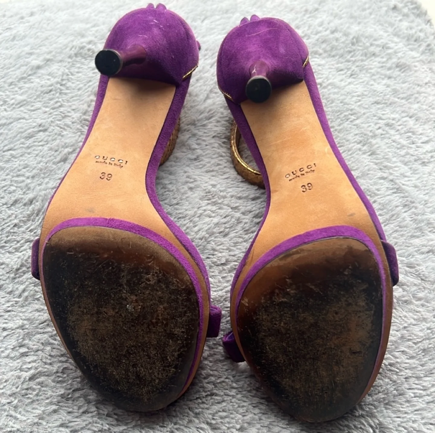 Gucci Purple Suede Heels Size 39 image indicator(5)