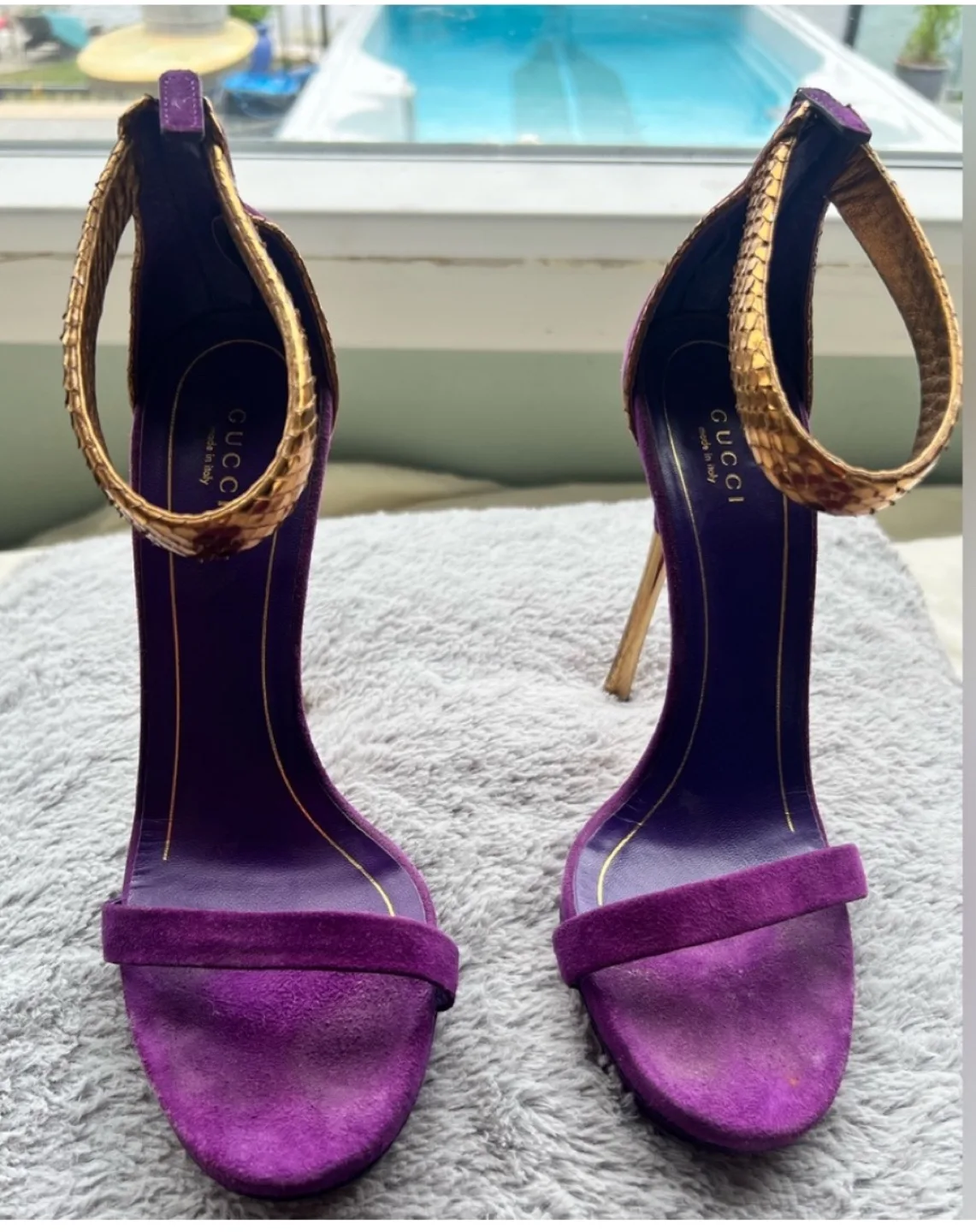 Gucci Purple Suede Heels Size 39 image indicator(4)