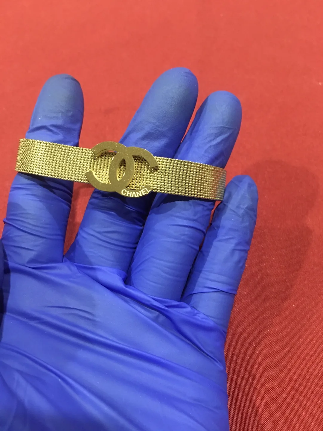 Gold Chanel-inspired Mesh Bracelet image indicator(6)