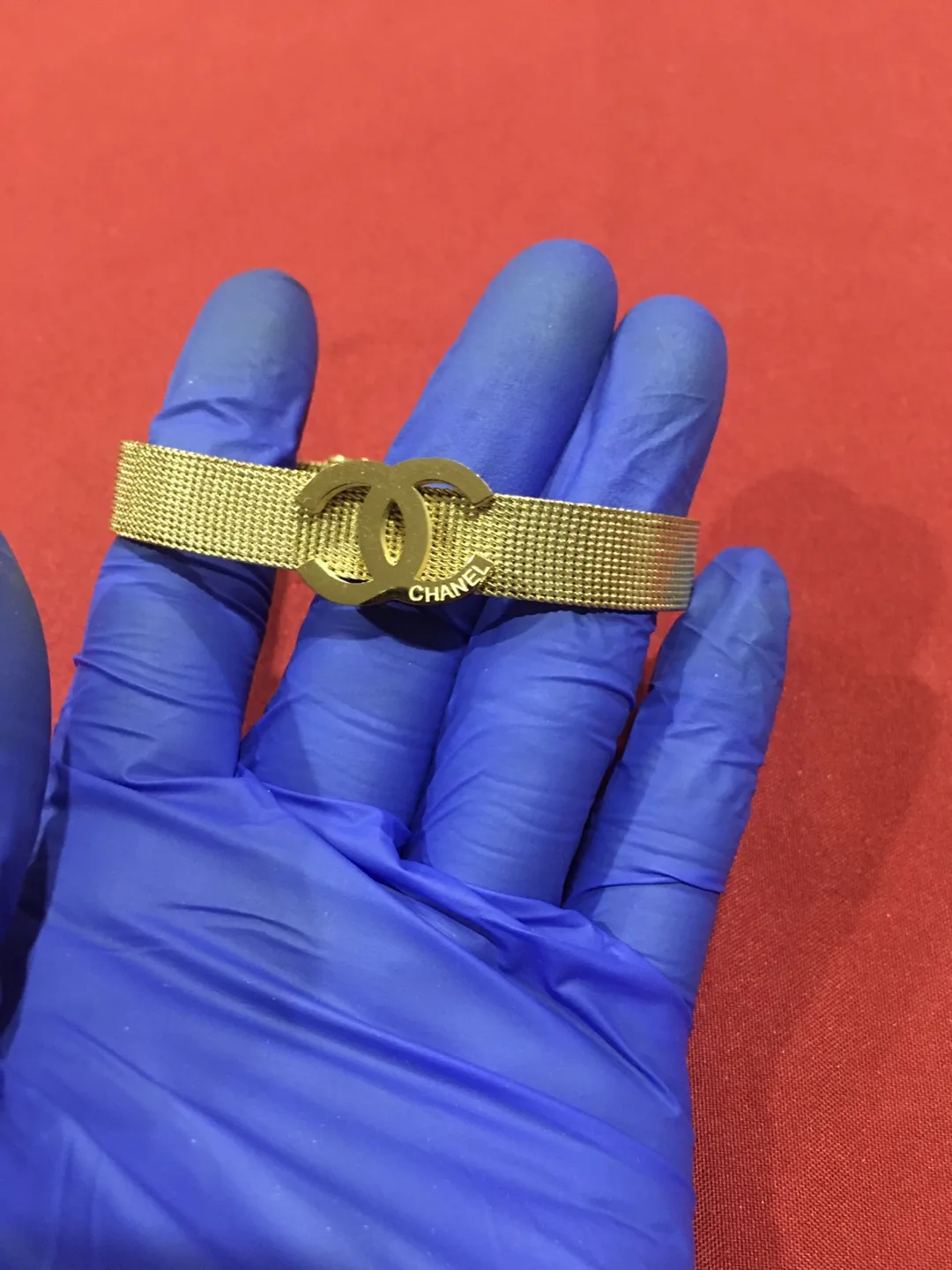 Gold Chanel-inspired Mesh Bracelet image indicator(7)