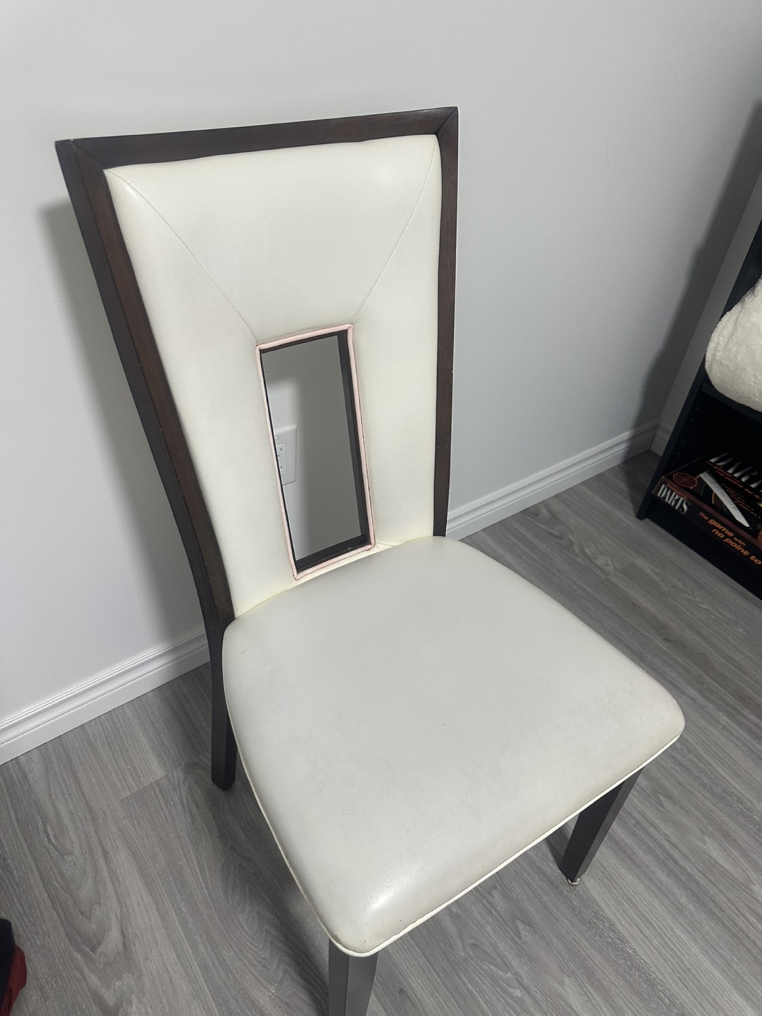 Modern Dining Chair - Off-White Leatherette