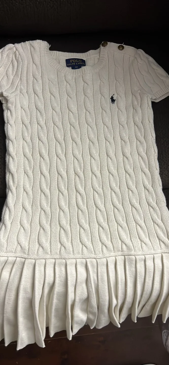 Polo Ralph Lauren Girls Cable Knit Sweater Dress Size 6X image indicator(3)