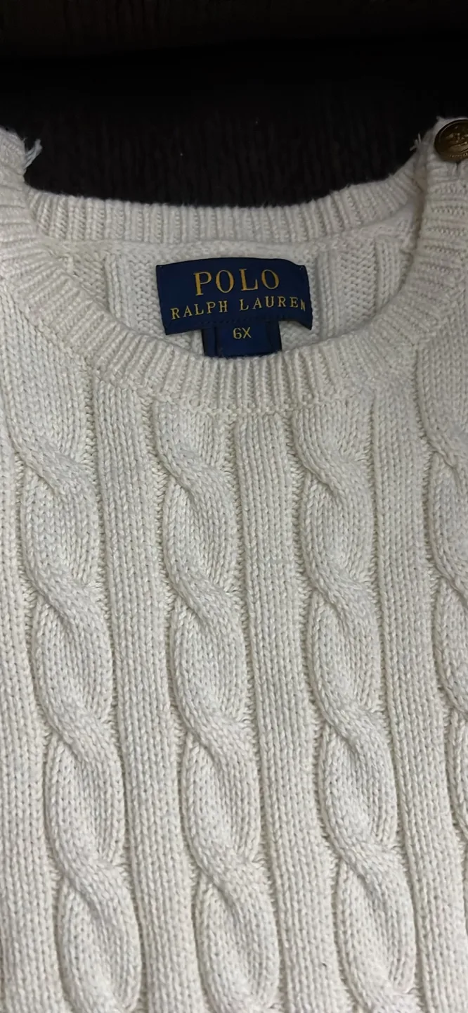 Polo Ralph Lauren Girls Cable Knit Sweater Dress Size 6X image indicator(2)