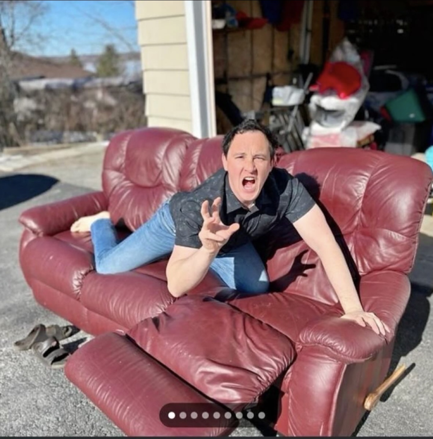 Reclining Leather Sofa