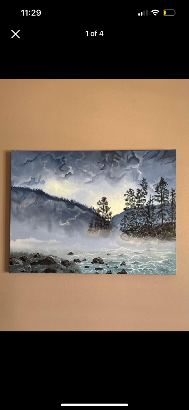 Serene Landscape Painting on Canvas