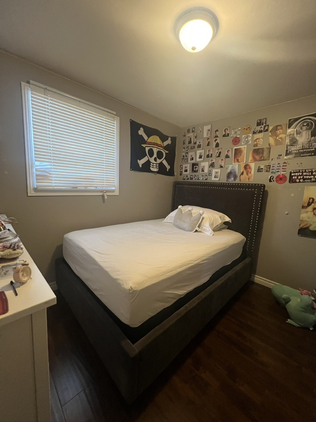 Double Bed Frame with Upholstered Headboard