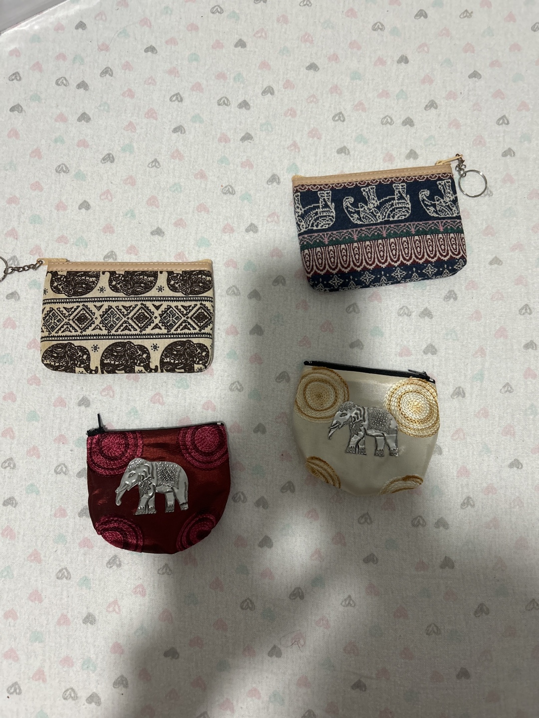 Four Elephant-Themed Coin Purses