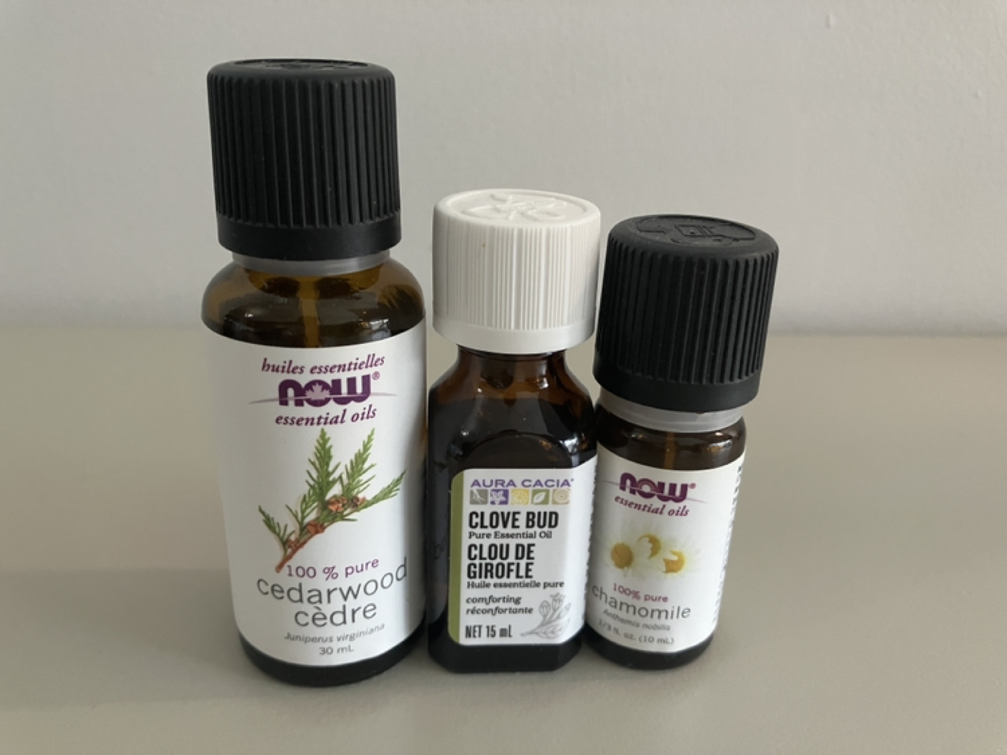 Essential Oils- Cedarwood, Clove Bud, Camomile