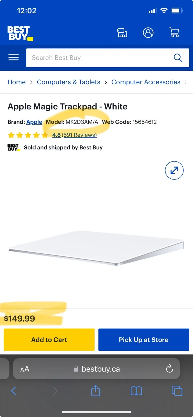 Apple Magic Trackpad - White - New in Box thumbnail