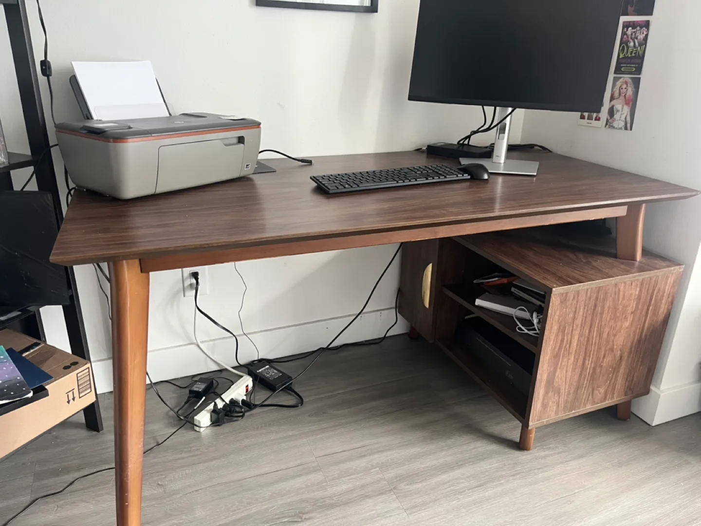 Mid-Century Modern Desk with Filing Cabinet thumbnail