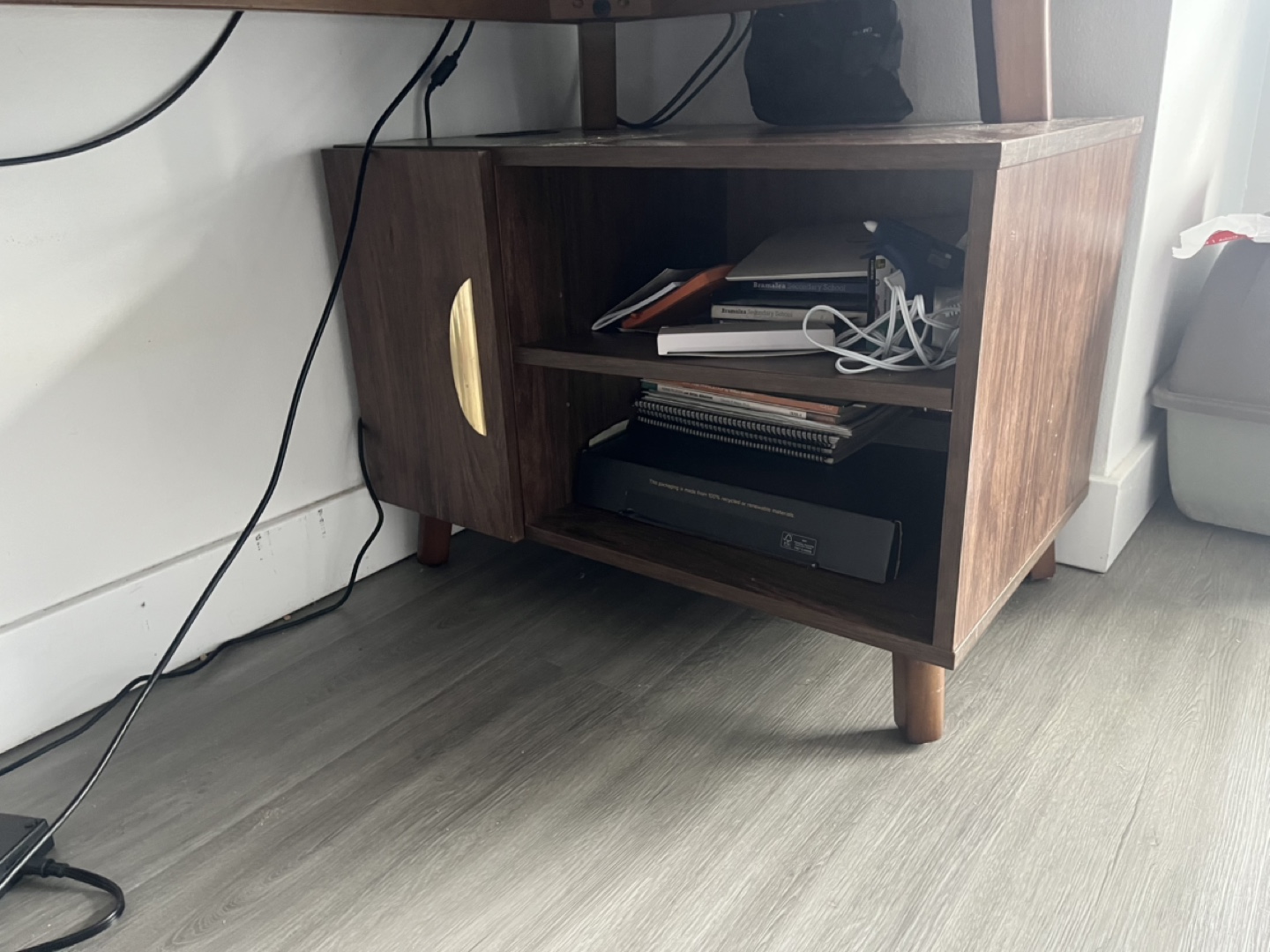Mid-Century Modern Desk with Filing Cabinet - photo 2