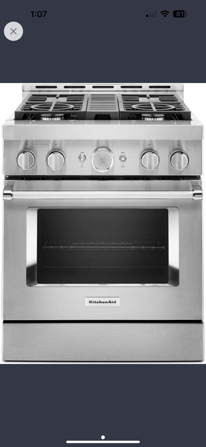 KITCHENAID 30 INCH GAS SMART RANGE - KFGC500JSS