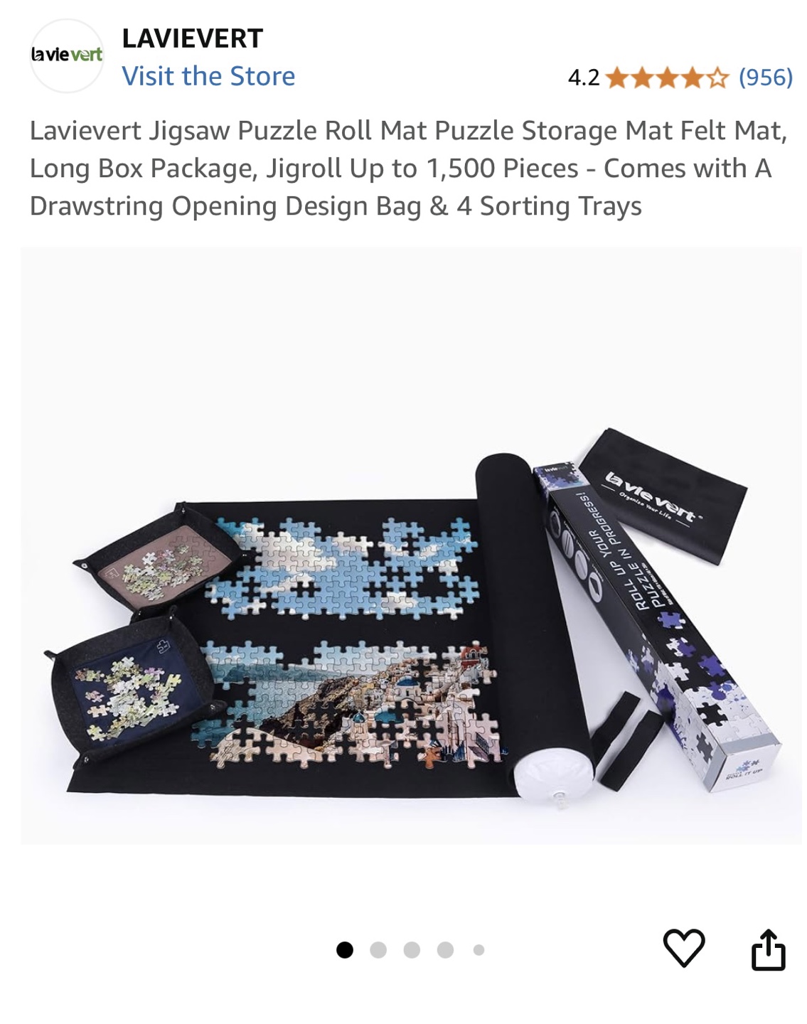Jigsaw Puzzle Roll Mat with 2 Puzzles Brand New In Plastic - photo 2