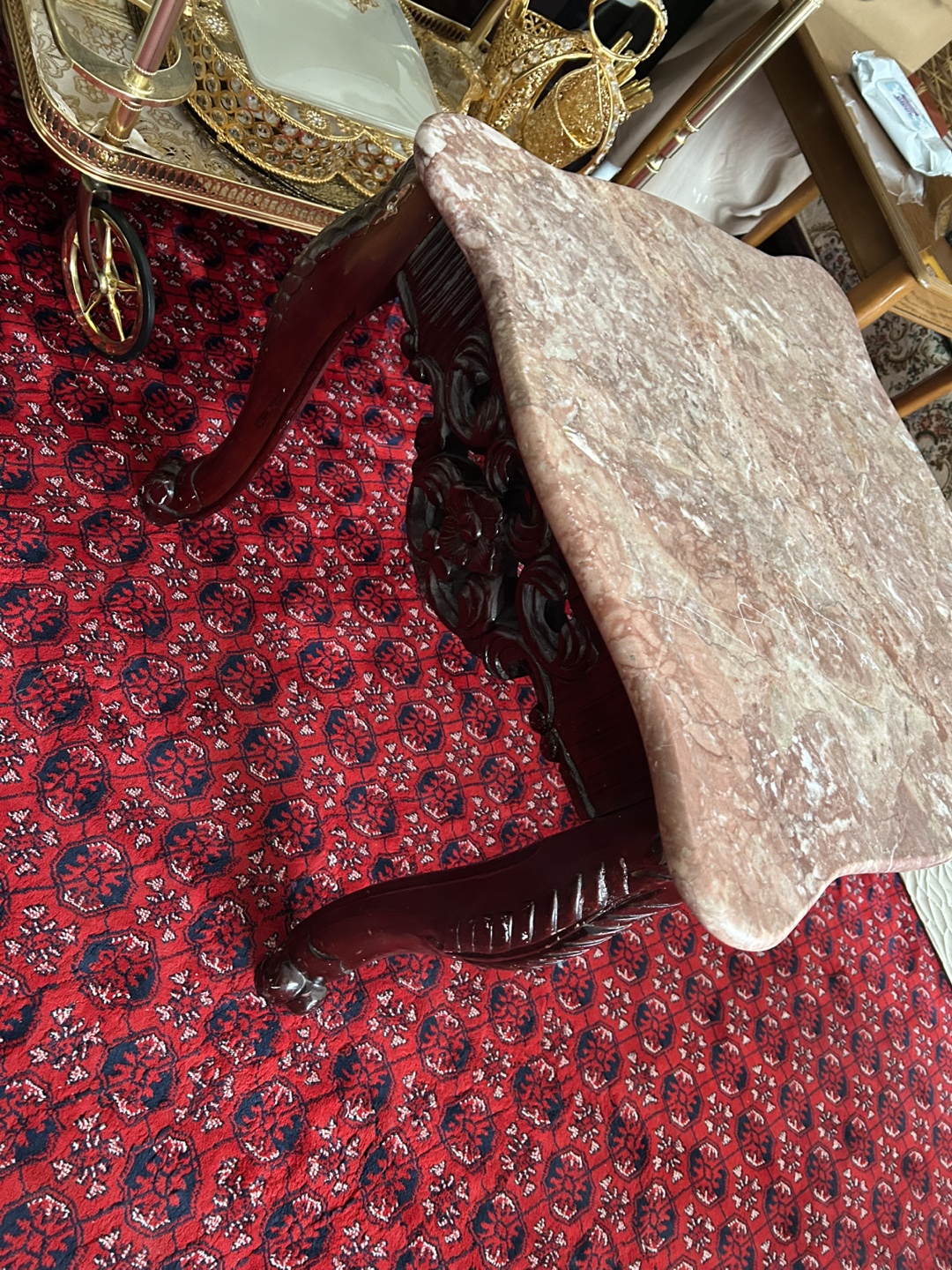 Unique Marble Top Side Table - photo 2